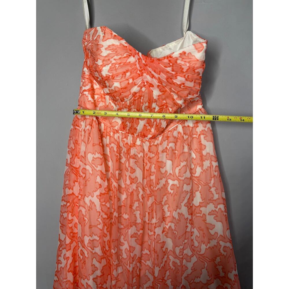 NWOT Shoshanna Womens Dress Size 2 White Pink Printed Sheath Strapless